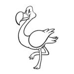 Desenhos de aves para colorir - flamenco