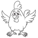 Desenhos de aves para colorir - galinha 3