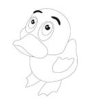 Desenhos de aves para colorir - pato 1