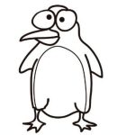 Desenhos de aves para colorir - pinguim 2